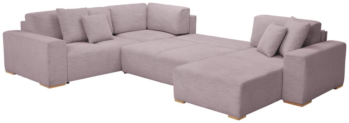 Wohnlandschaft Vouge Altrosa U: 283x371x208 Cm - Buchefarben/Schwarz, KONVENTIONELL, Textil (283/371/208cm) - Livetastic