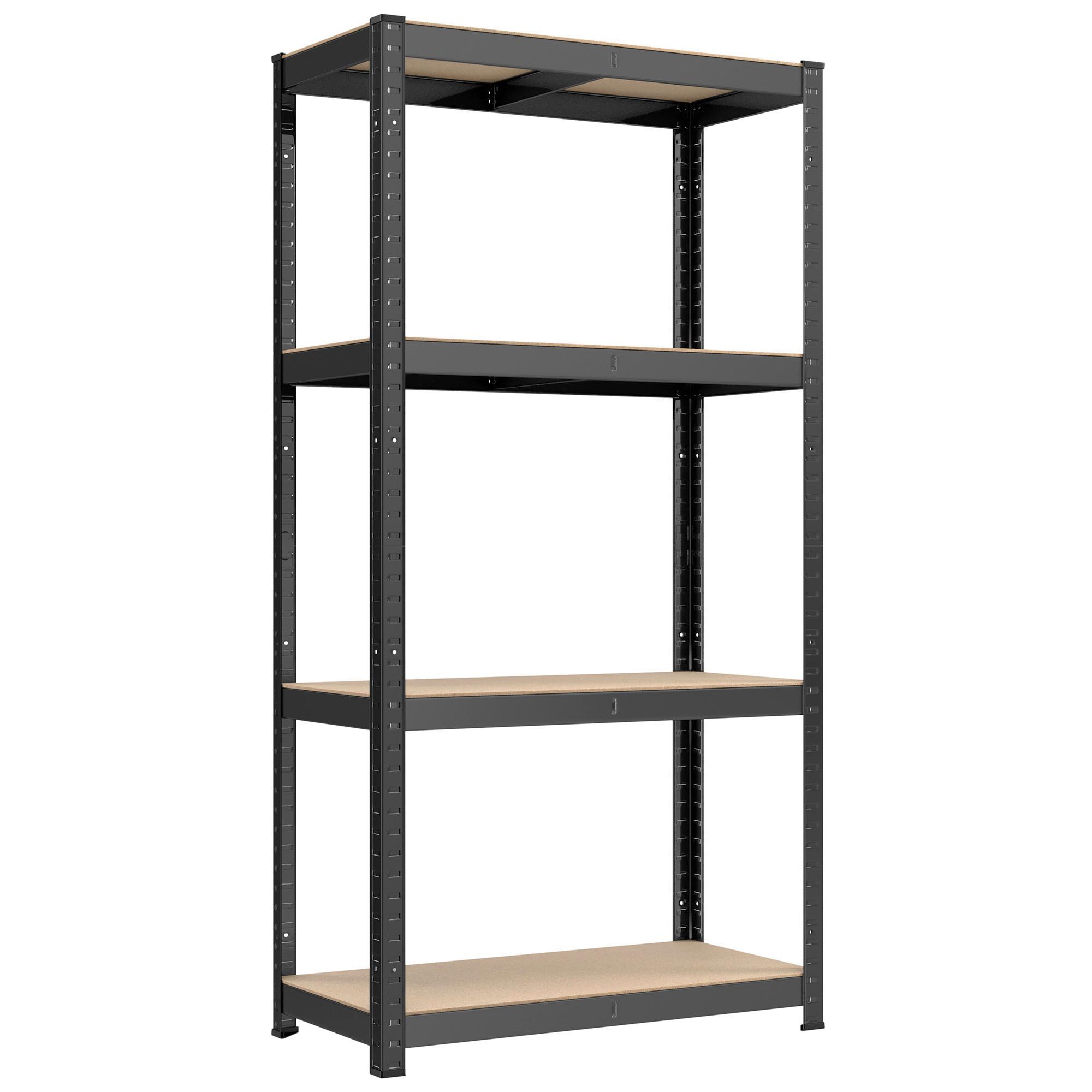 Schwerlastregal Shelving Naturfarben/schwarz B: 80 Cm - Schwarz/Naturfarben, Basics, Holzwerkstoff/Metall (80/160/40cm)
