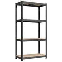 Schwerlastregal Shelving Naturfarben/schwarz B: 80 Cm - Schwarz/Naturfarben, Basics, Holzwerkstoff/Metall (80/160/40cm)