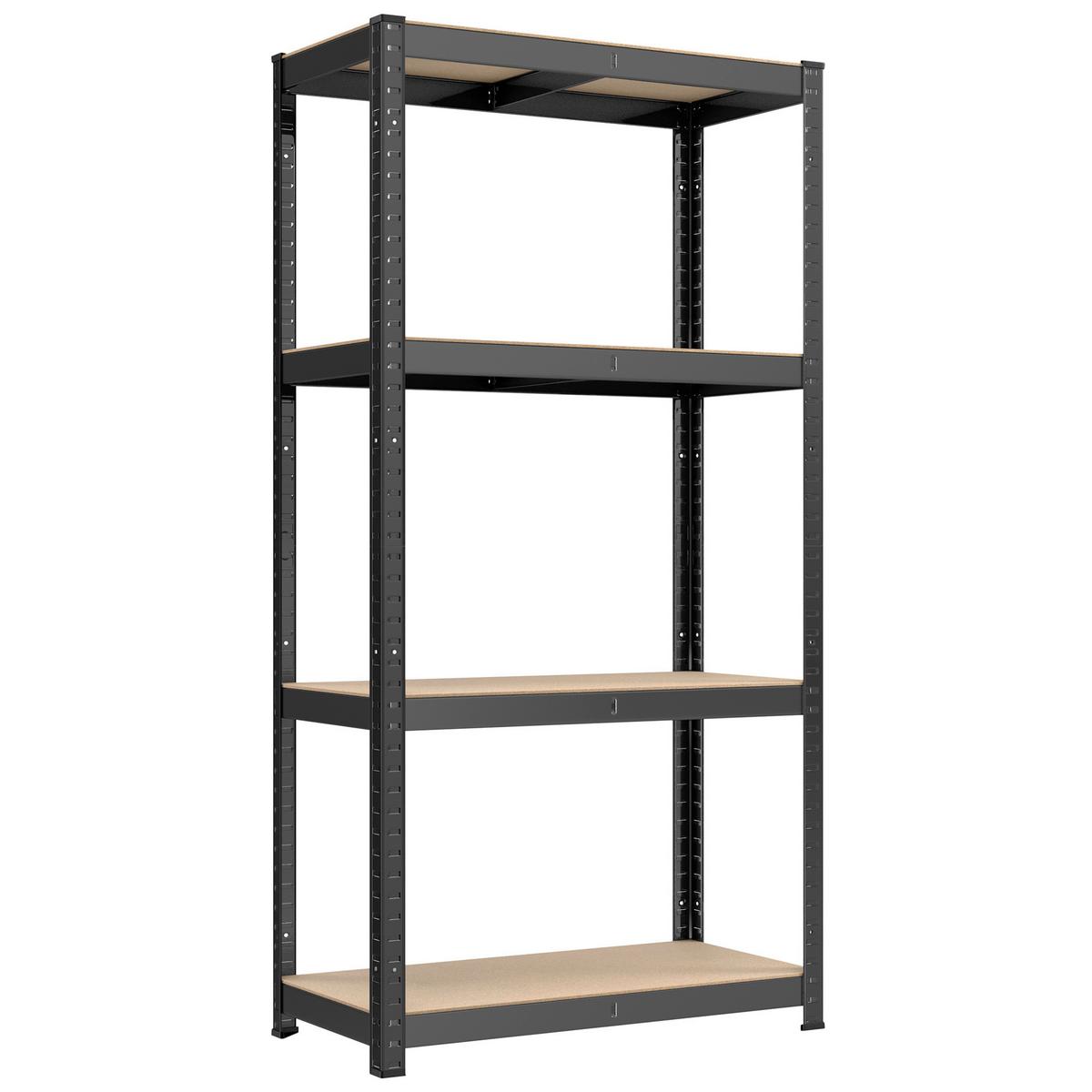 Schwerlastregal Shelving Naturfarben/schwarz B: 80 Cm - Schwarz/Naturfarben, Basics, Holzwerkstoff/Metall (80/160/40cm)