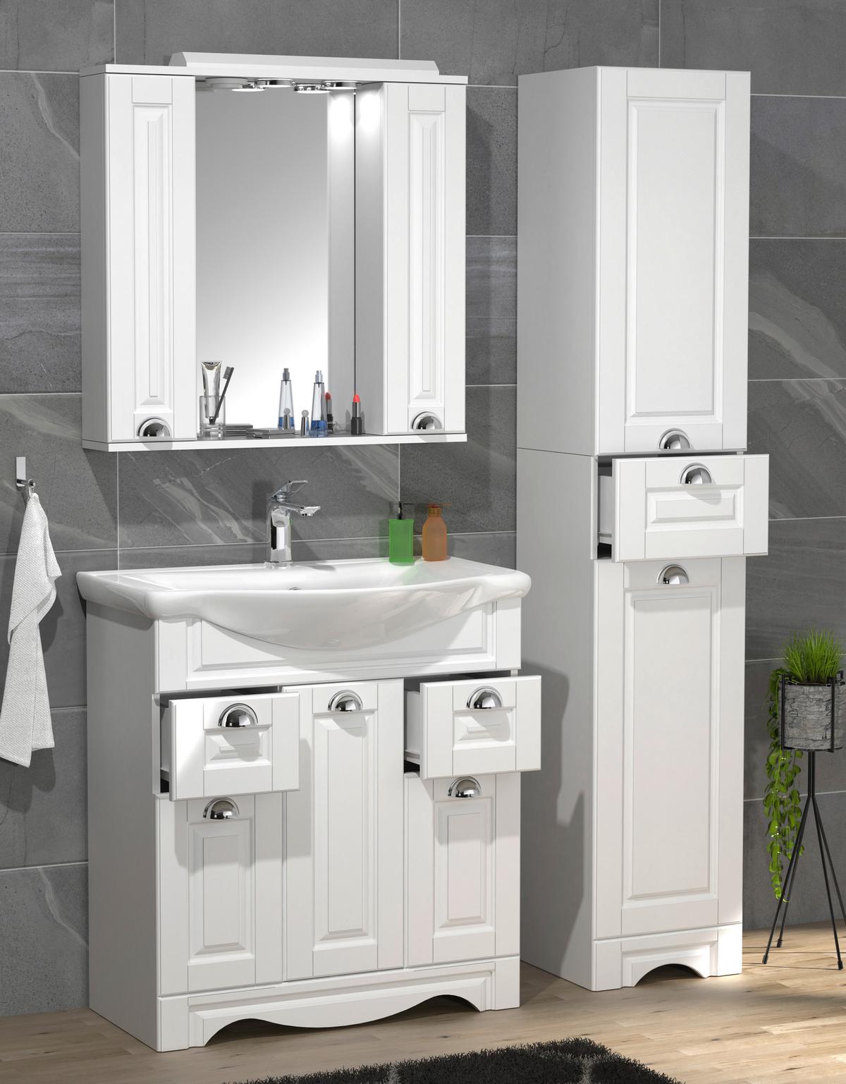 Badezimmer Casalo Xl - Weiß, MODERN, Glas/Keramik (110cm) - MID.YOU