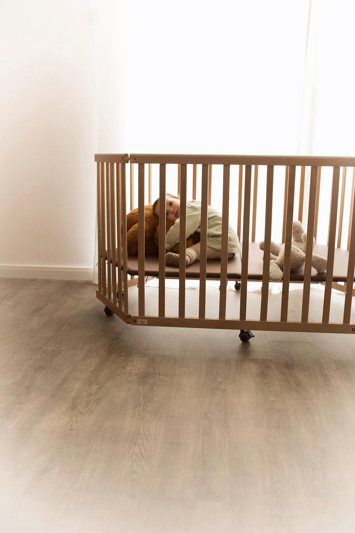 Laufgitter Tissi® Lies - Buchefarben, Basics, Holz (86/138/75cm) - tiSsi