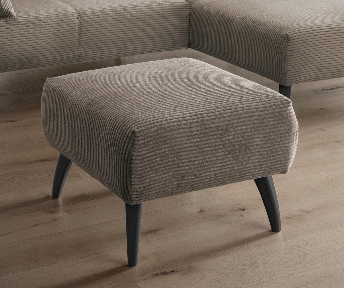 Hocker Colori Graubraun B: 66 Cm - Graubraun/Schwarz, MODERN, Holz/Textil (66/44/66cm) - MID.YOU