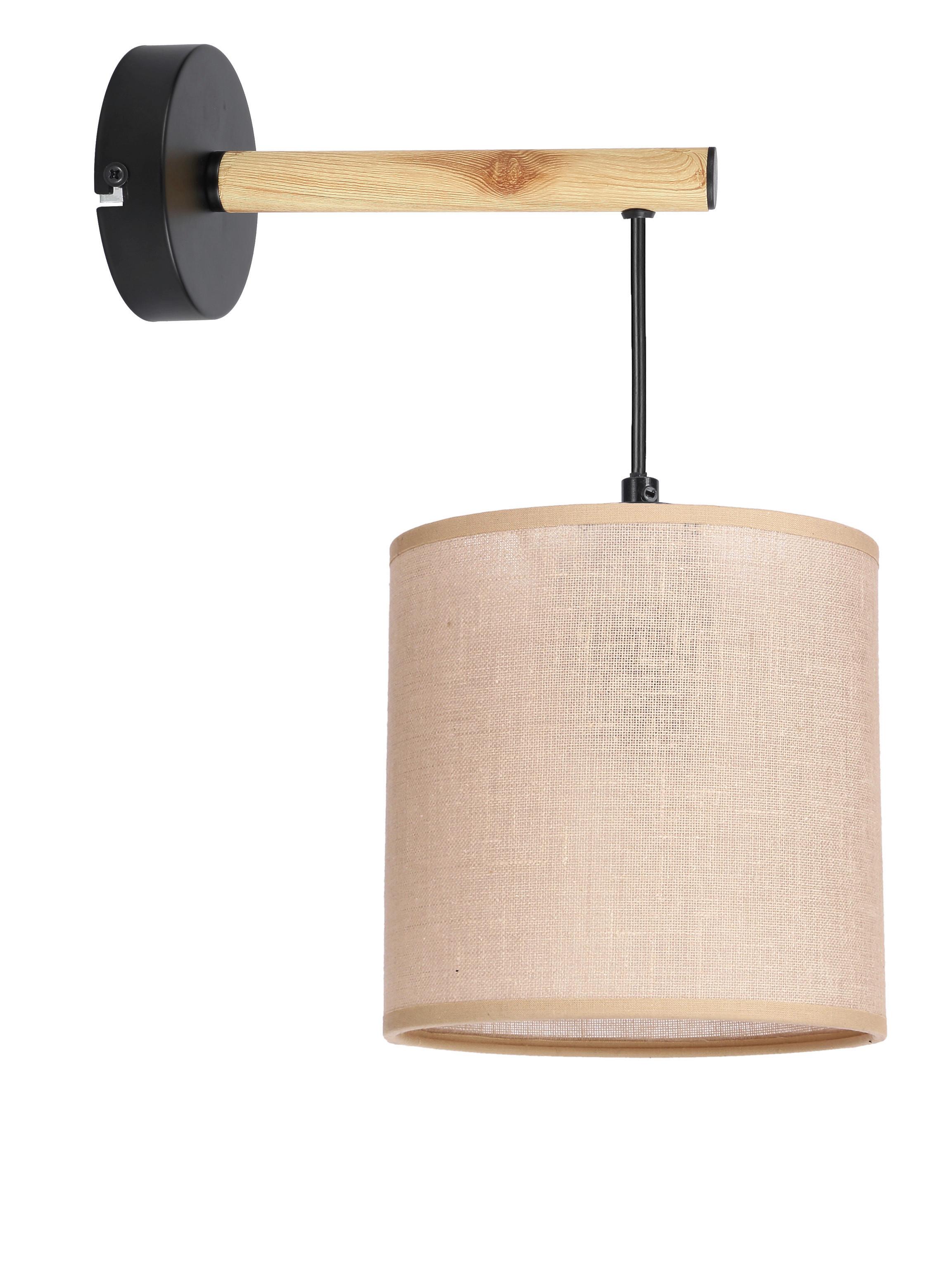 Wandleuchte 21-39965 Combi - Beige/Schwarz, Natur, Kunststoff/Metall (23/15/33cm)