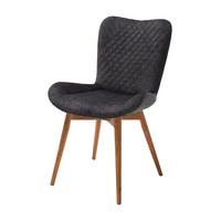 Stuhl Sarander Anthrazit Echtholz-Beine - Wildeiche/Anthrazit, Basics, Holz/Textil (58/88/67cm) - MID.YOU