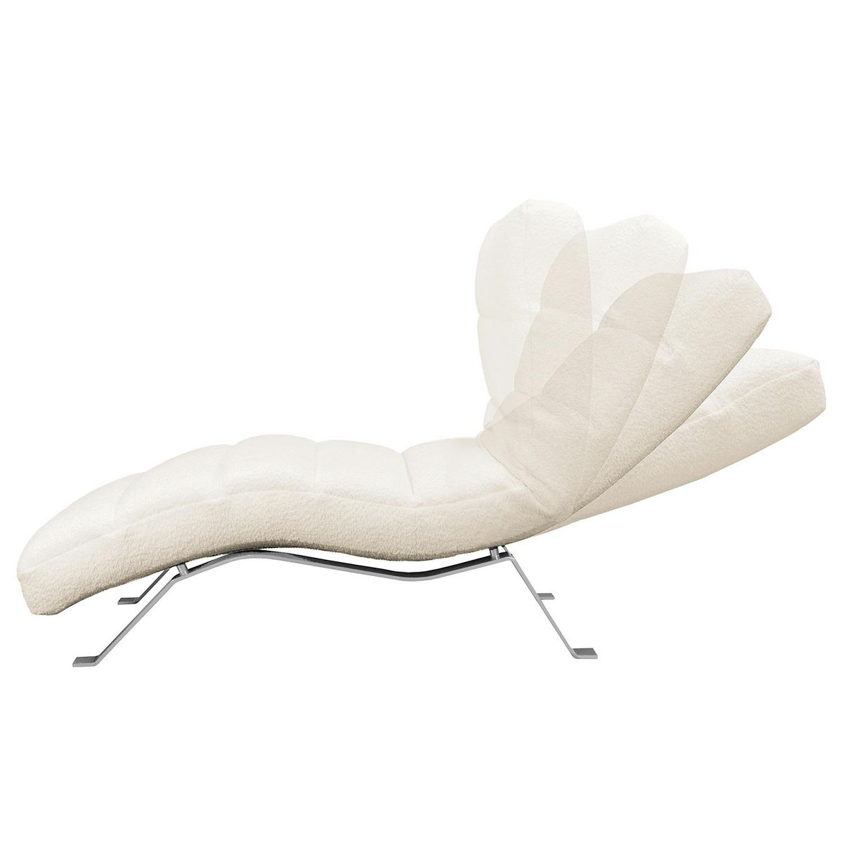 Relaxliege Swing Silver Weiß B: 65 cm - Silberfarben/Weiß, Design, Textil (65/65-95/171cm) - Livetastic