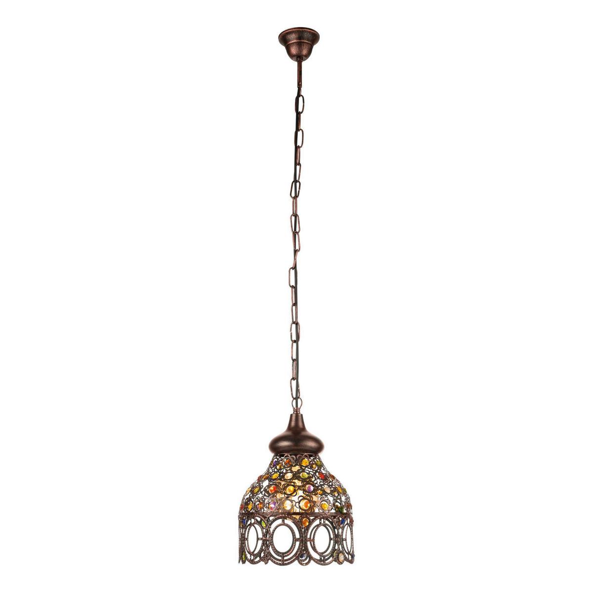 Hängeleuchte 49765 Jadida - Multicolor/Kupferfarben, KONVENTIONELL, Glas/Metall (22/110cm) - Eglo