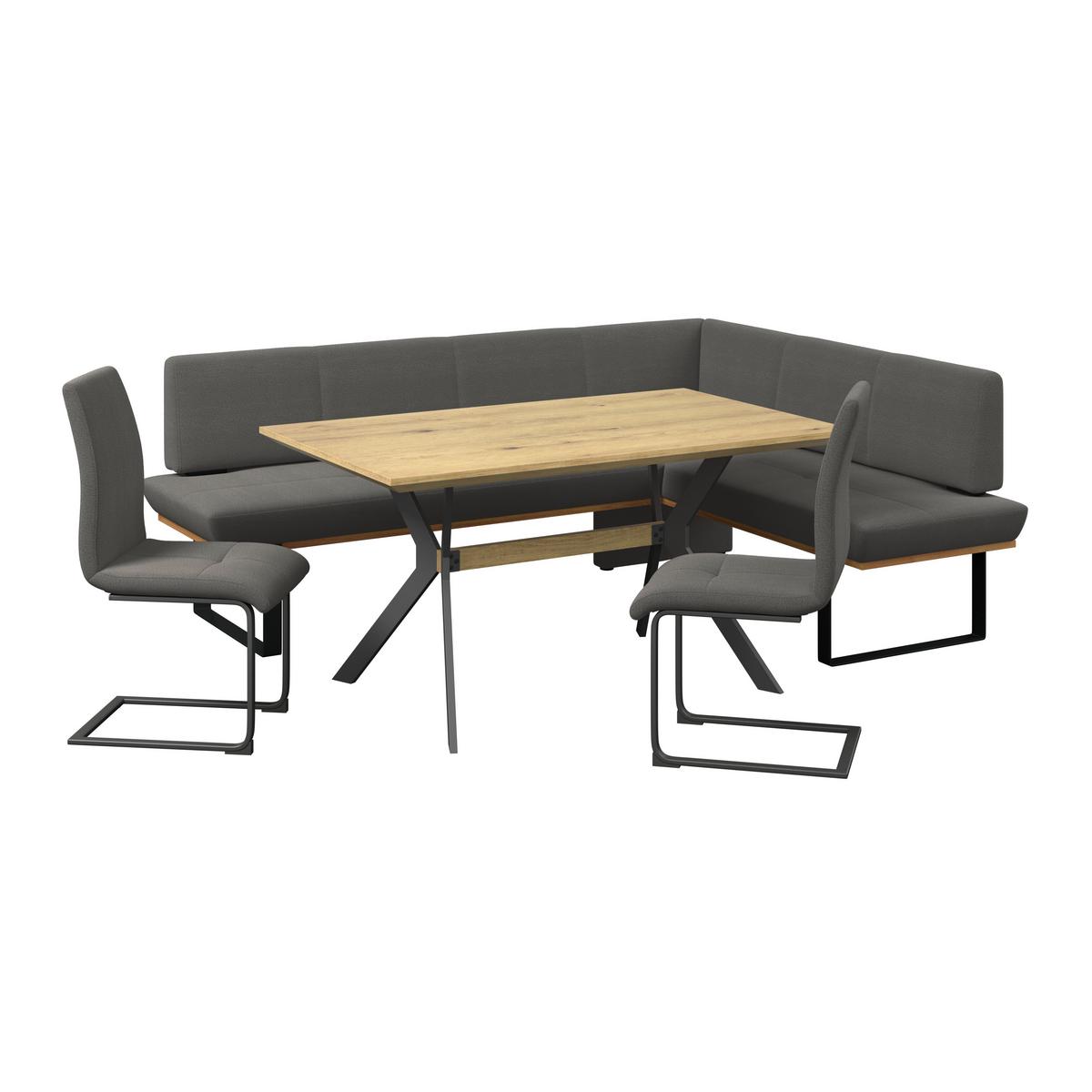 Eckbank Tristan Webstoff schwarz, S:225x175cm - Schwarz, MODERN, Holz/Textil (225/175cm) - James Wood