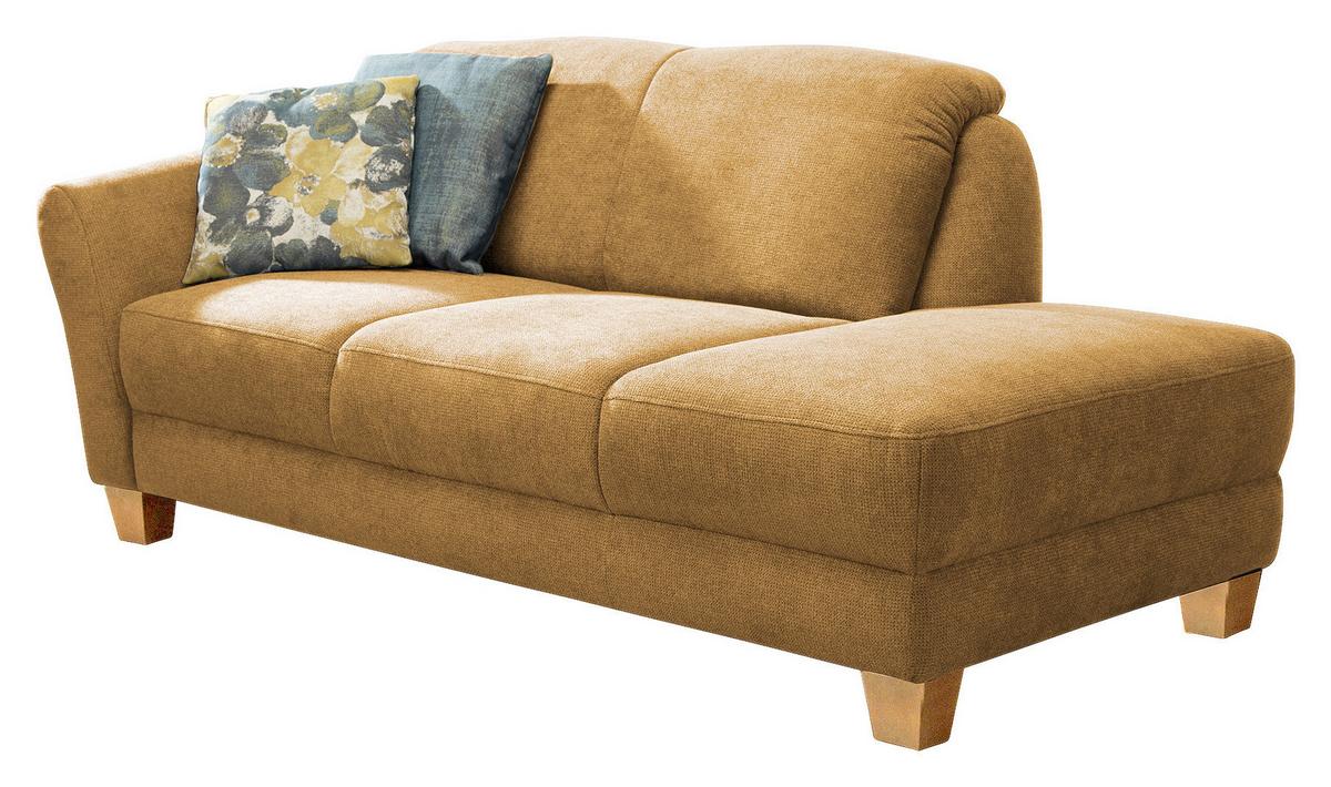 Récamiere Gotland V, Senfgelb B: 194 cm - Senfgelb/Naturfarben, KONVENTIONELL, Textil (194/84/91cm) - Sit & More