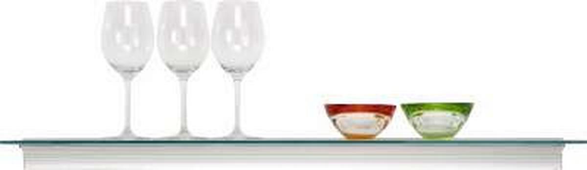 Glasablage Larry B:80cm Sicherheitsglas, transparent - Alufarben/Weiß, MODERN, Glas/Kunststoff (80/20/4,8cm) - Homezone