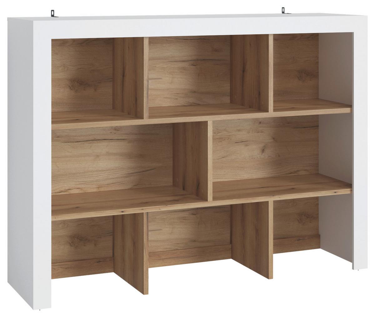 Kommodenaufsatz Calabria Weiss/Eichefarben, B: 160,8 cm - Eichefarben/Weiß, Trend, Holzwerkstoff (160,8/118,8/45cm)