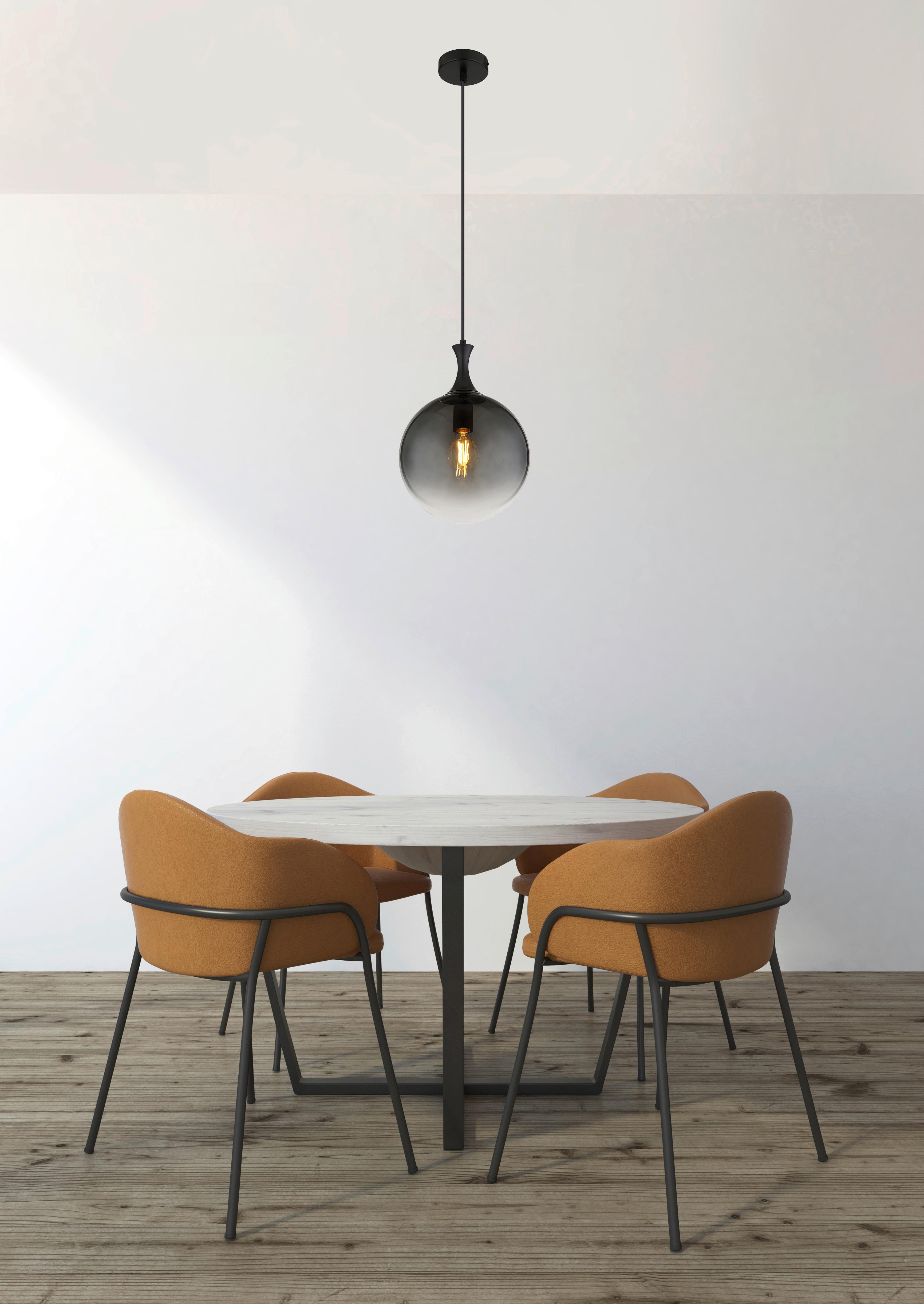 Hängeleuchte 15885h - Schwarz, Design, Glas/Kunststoff (25/141cm) - Globo