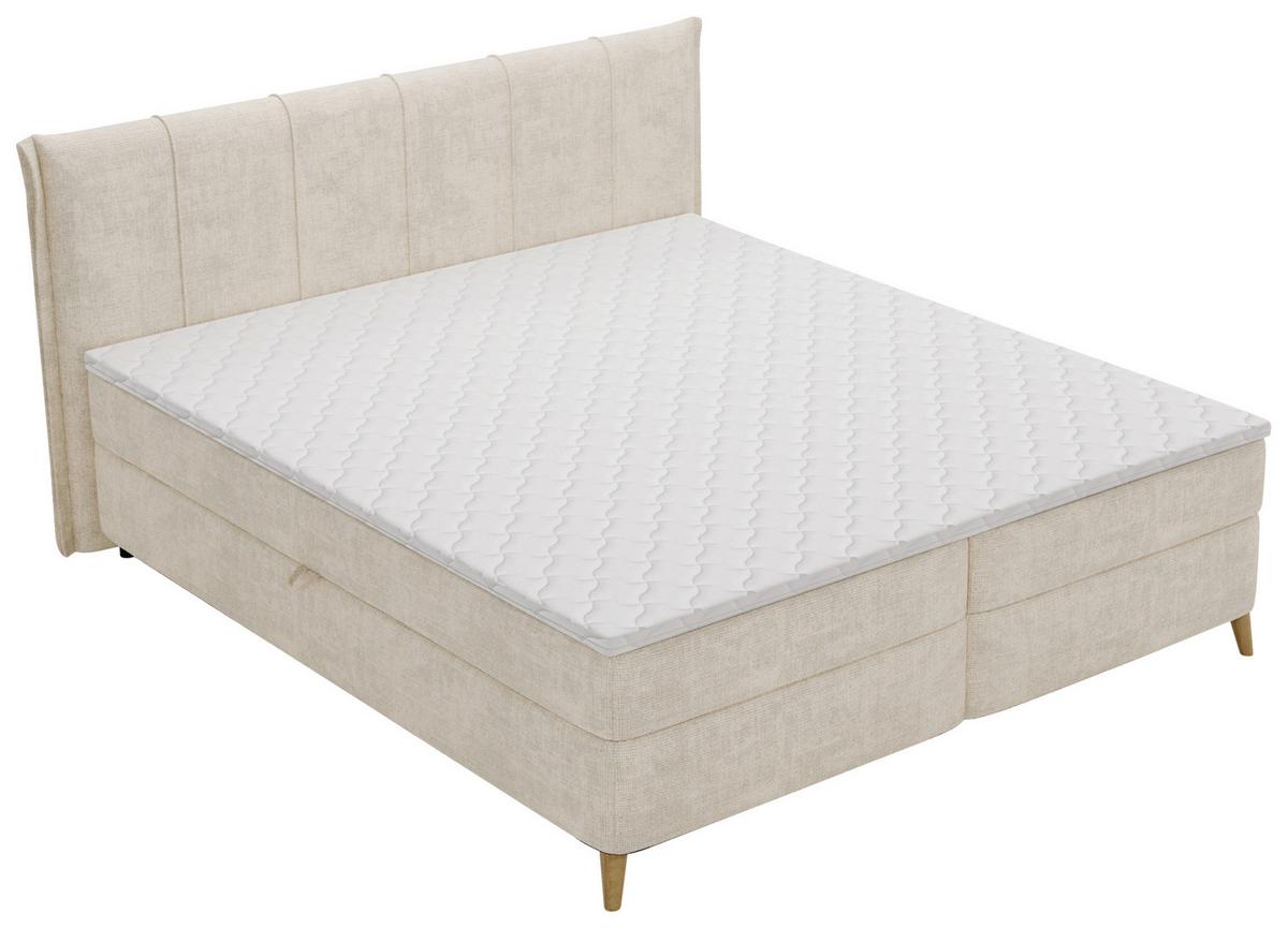 Americká posteľ VELORIA 180x200, béžová - prírodná farba/béžová, Konventionell, drevo/textil (180/200cm) - Mömax