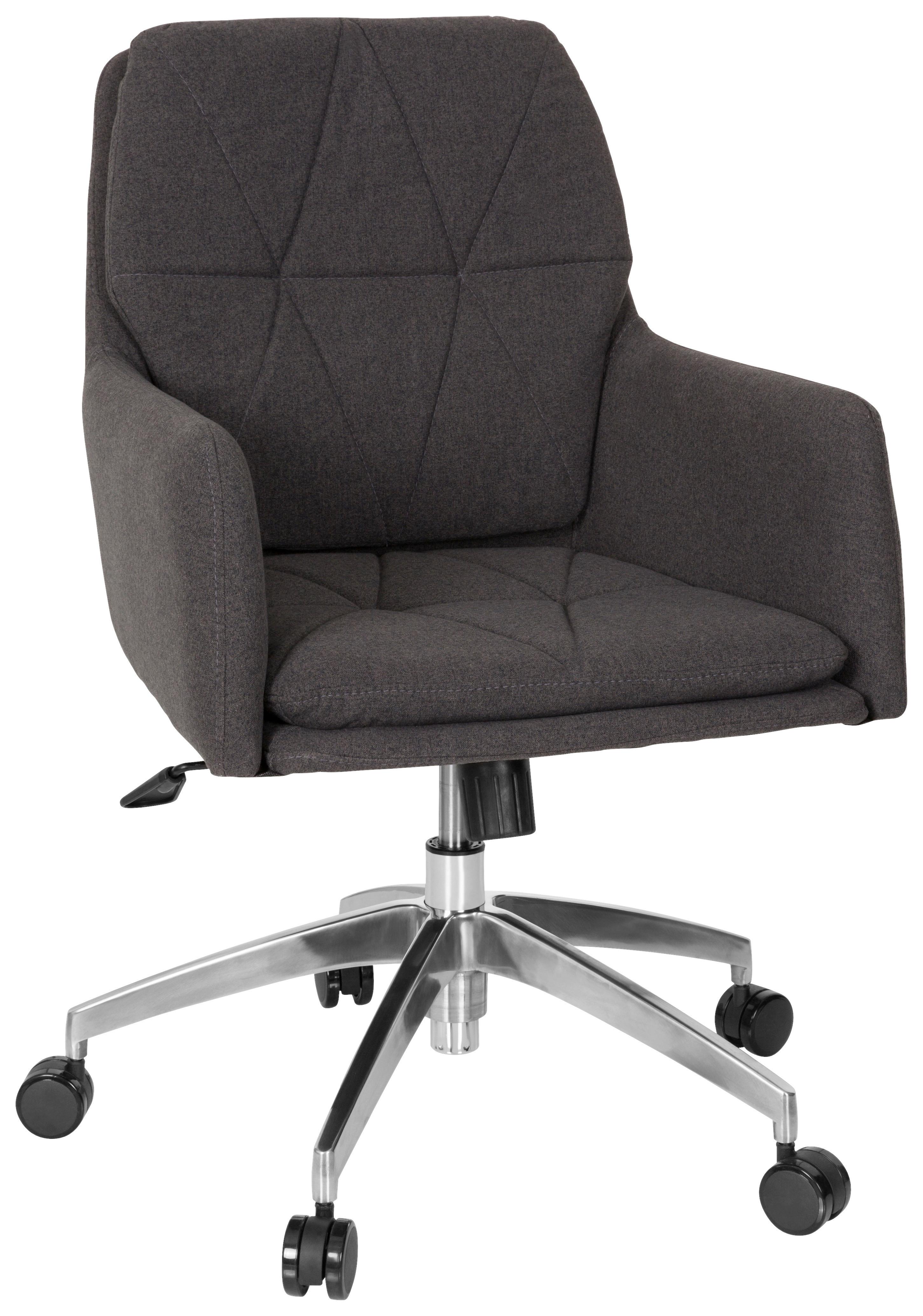 Drehstuhl Shake 350 höhenverstellbar Dunkelgrau - Dunkelgrau/Silberfarben, MODERN, Kunststoff/Textil (58/89/70cm) - MID.YOU