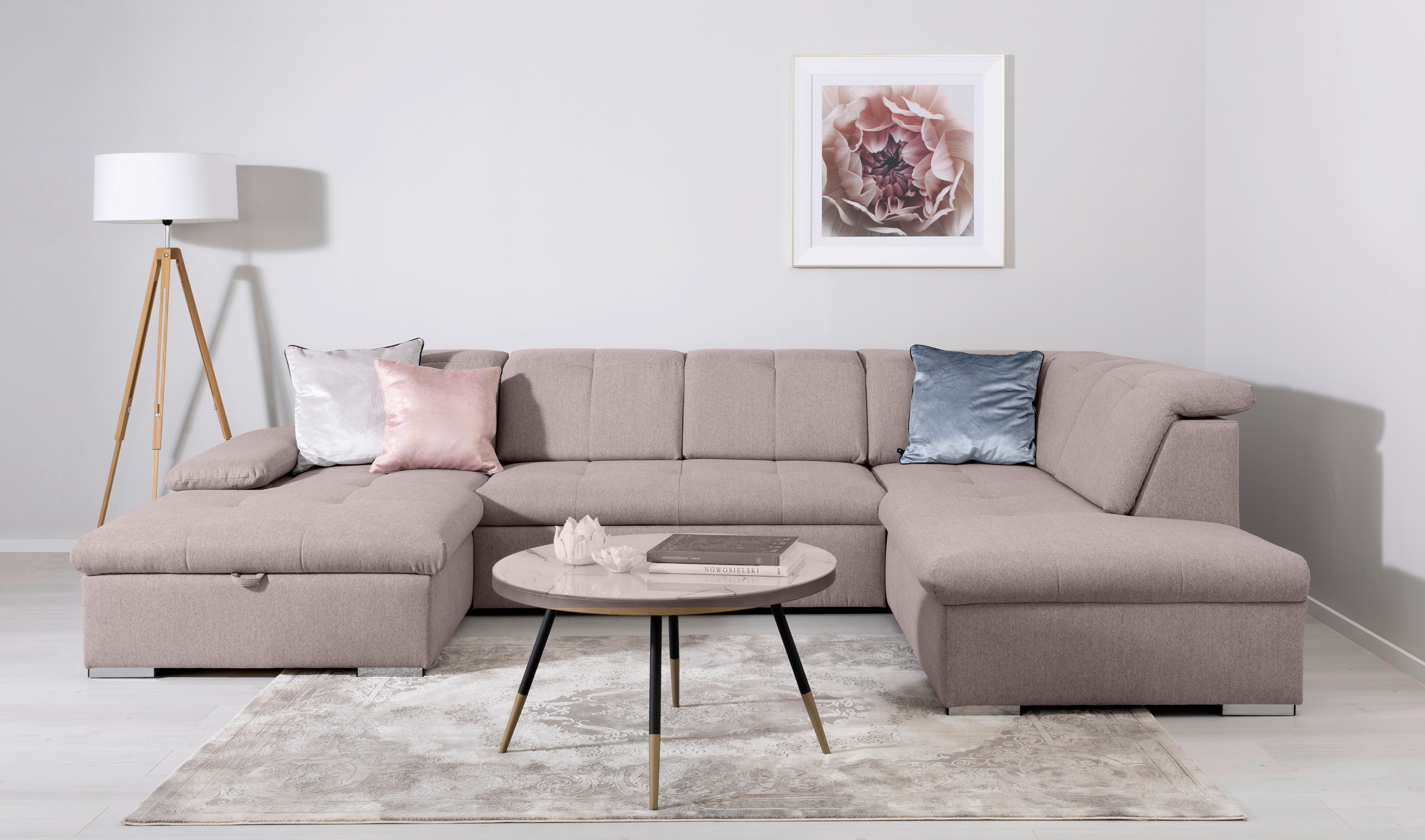 Wohnlandschaft Ramzes Taupe U: 173x328x215 cm - Taupe/Grau, Design, Textil (173/328/215cm) - MID.YOU