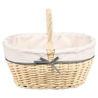 Einkaufskorb Weiss, mit Textilfutter - Weiß, Basics, Naturmaterialien/Textil (45/33/37cm) - Kesper