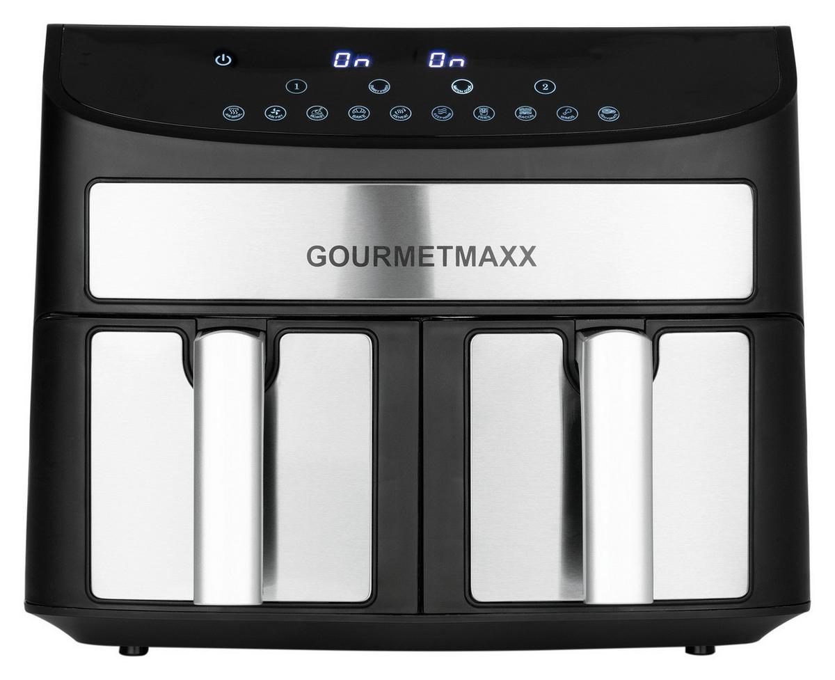 Heißluftfritteuse Zweikammernmodell - Silberfarben/Schwarz, LIFESTYLE, Kunststoff/Metall (39/36/31cm)