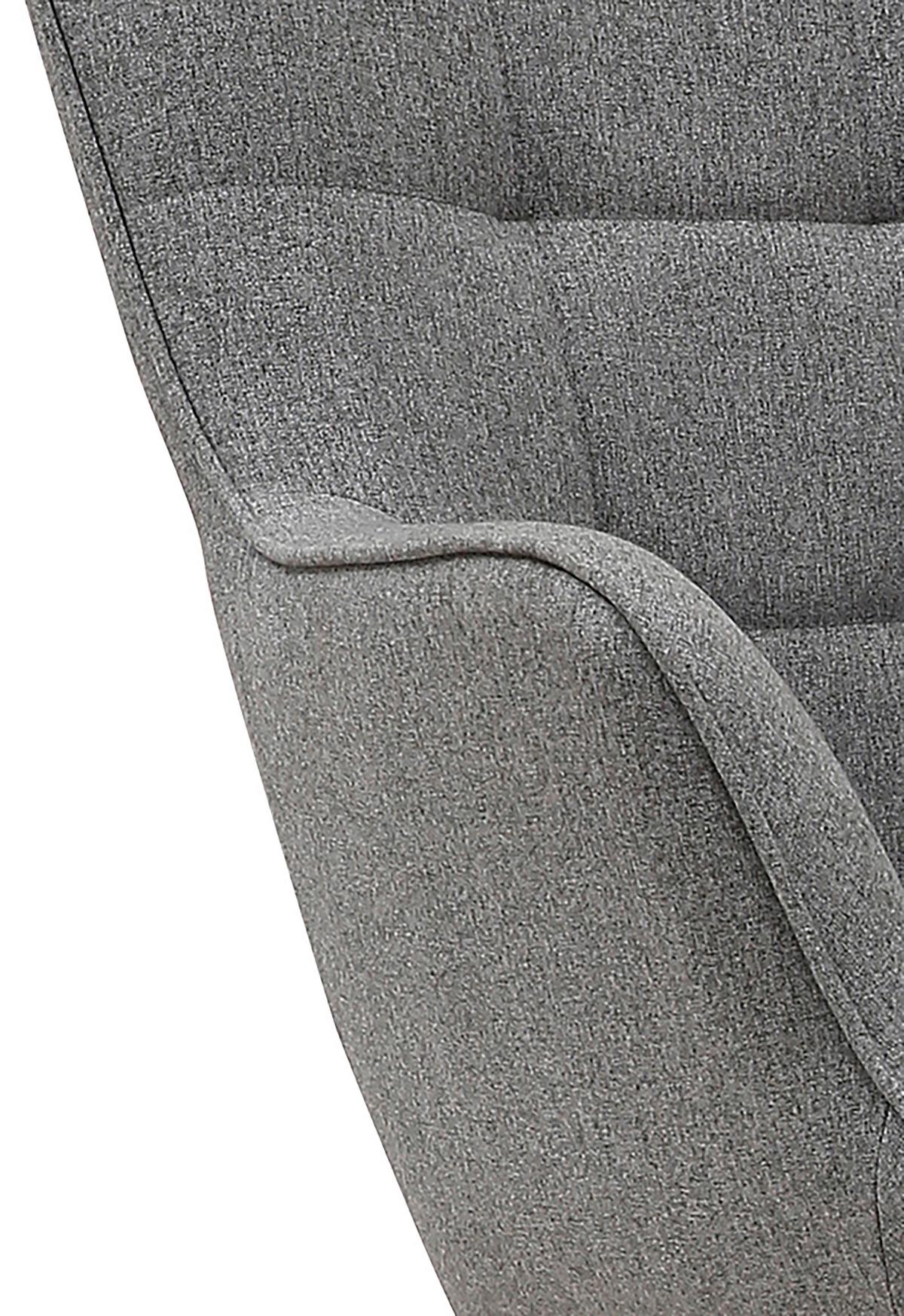 Schaukelstuhl mit Armlehnen Richie Echtholz/Webstoff Grau - Buchefarben/Schwarz, MODERN, Holz/Textil (72/92/92cm) - MID.YOU