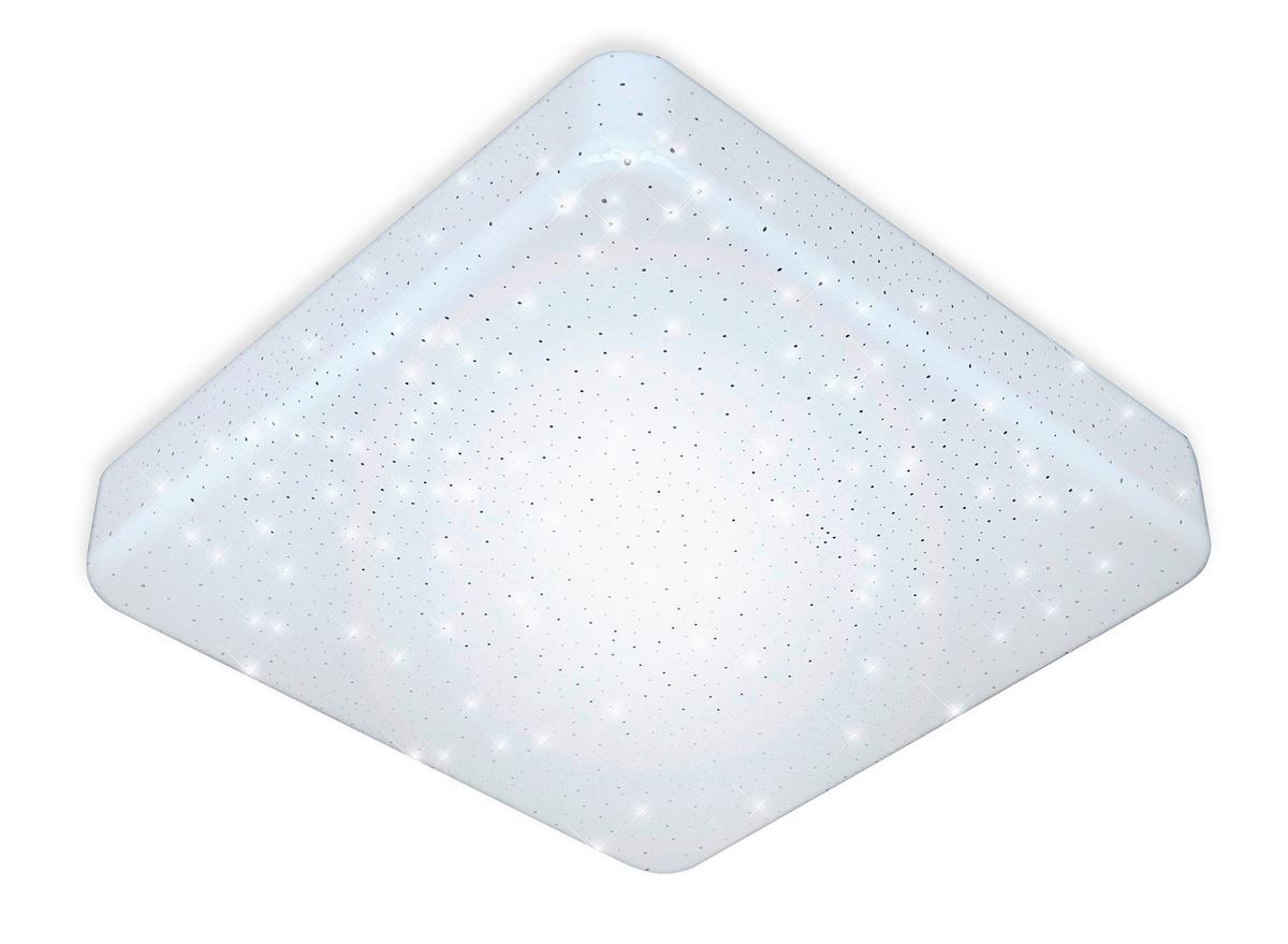 Led-deckenleuchte Baldrun L: 27 Cm Mit Sternenhimmel - Weiß, MODERN, Kunststoff/Metall (27/27/8cm) - Luca Bessoni