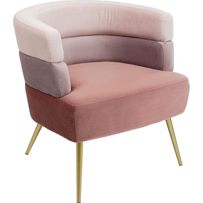 Cocktailsessel Sandwich Rose - Goldfarben/Altrosa, Trend, Holzwerkstoff/Textil (65/74/64cm) - Kare-Design