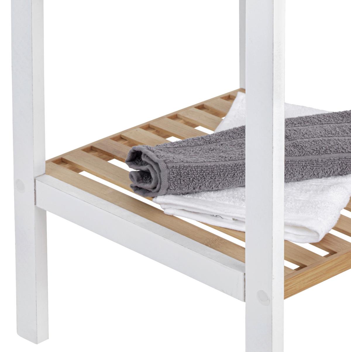 Regal Bambu B 34cm, Weiß/braun - Weiß/Braun, MODERN, Holz/Holzwerkstoff (34/110/33cm)