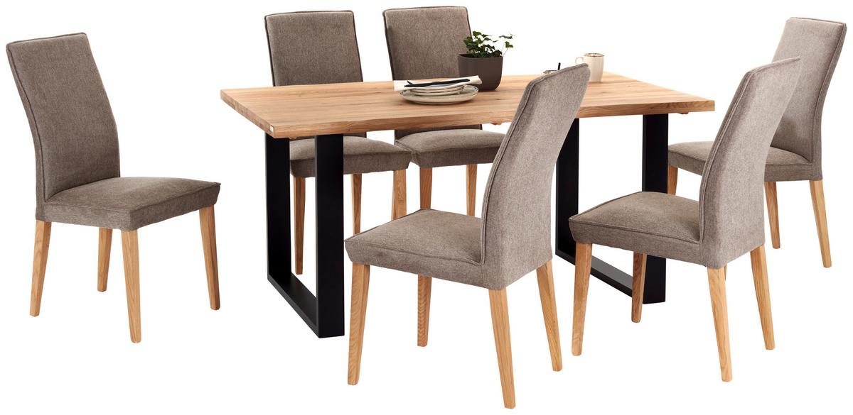 Esstisch Wood 160x75 Cm Eiche - Schwarz/Naturfarben, KONVENTIONELL, Holz/Metall (160/75/90cm) - James Wood