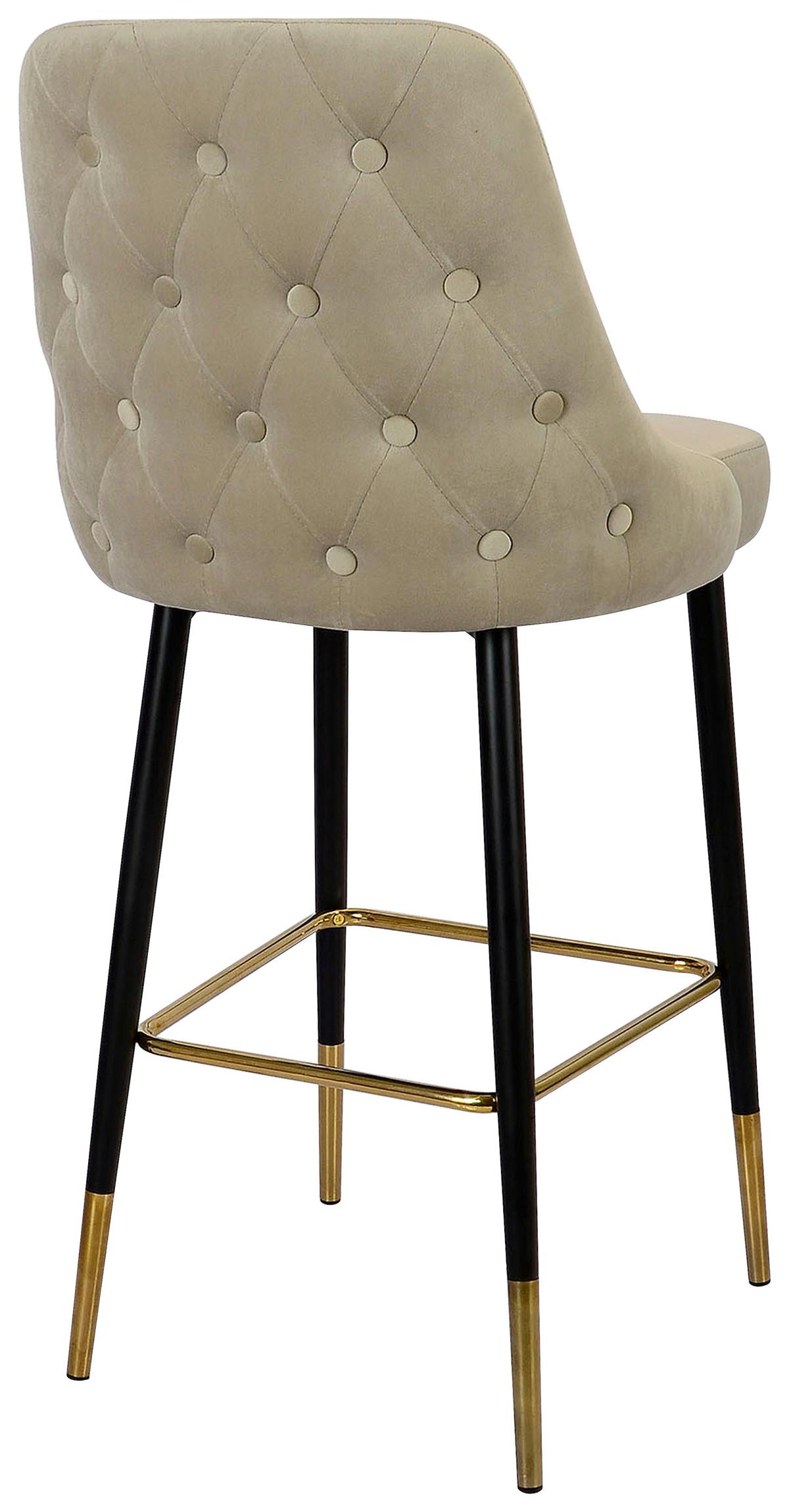 BAROVÁ STOLIČKA TAUPE - taupe, Design, kov/textil (53/110/57cm) - Kayoom