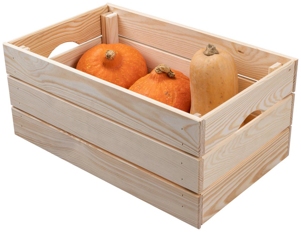 Dekokiste Valloni M - Naturfarben/Kieferfarben, Design, Holz (51/23/31cm) - Livetastic