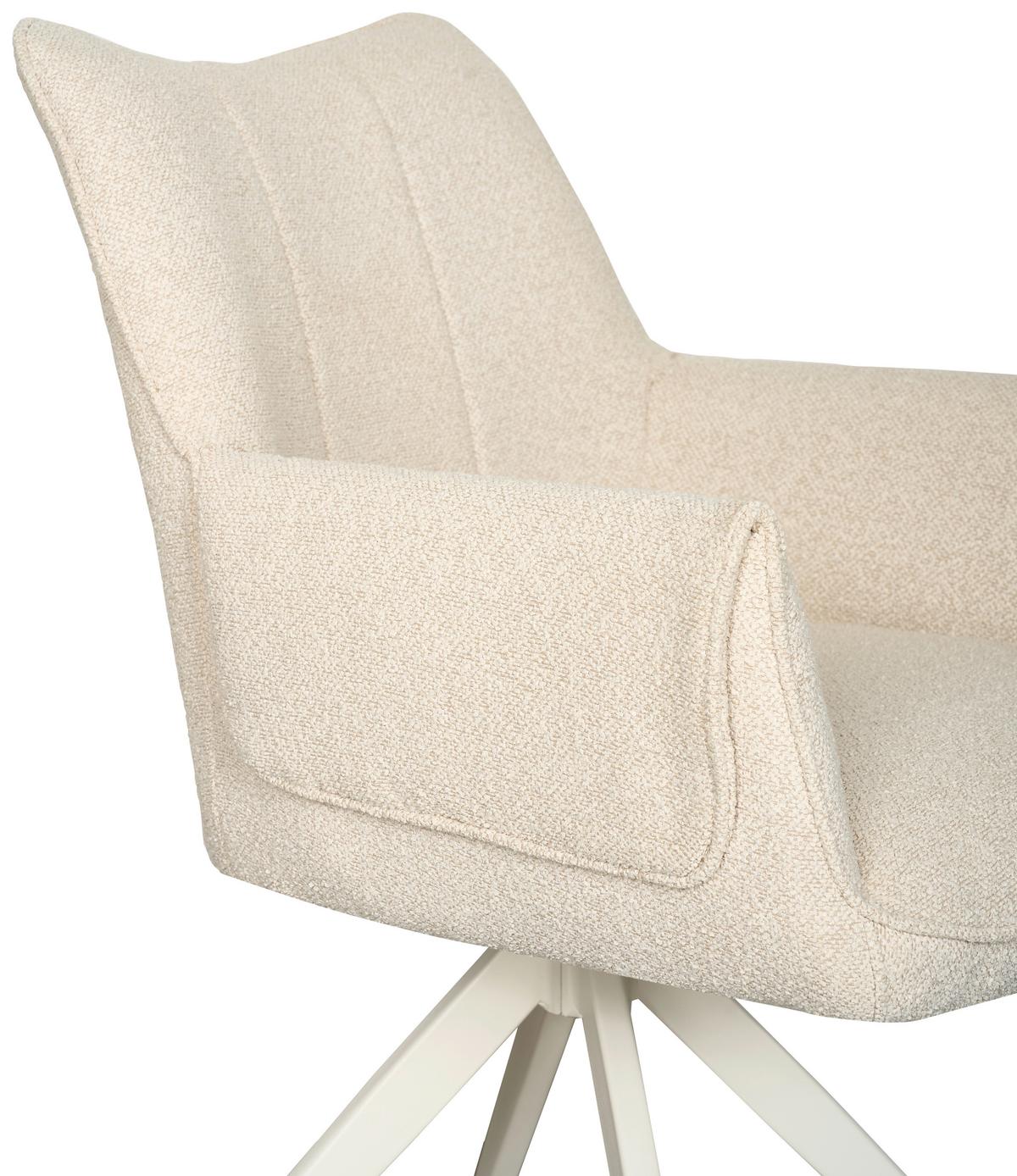 Armlehnstuhl Siena Beige B: 64 cm - Beige, MODERN, Textil/Metall (64/86/65,5cm) - Livetastic