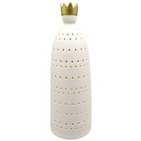 LED vianočná figúrka KING - biela/zlatá, Konventionell, keramika (8,5/25,5cm) - Mömax