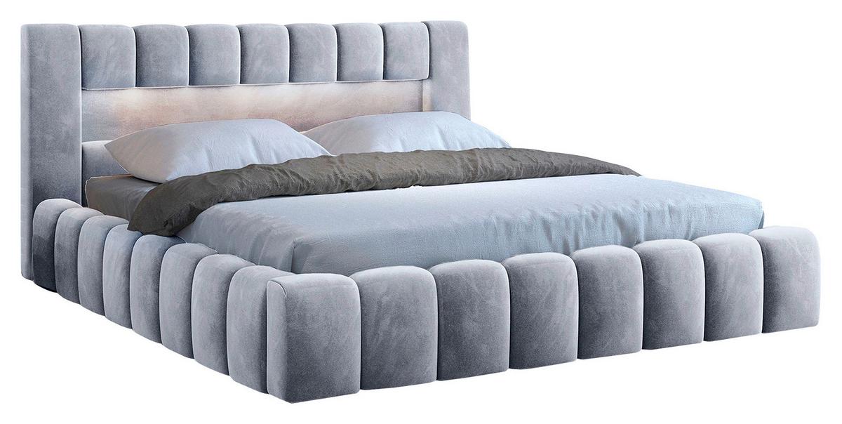 Polsterbett Lamica Hellgrau Lf: 180x200 Cm - Hellgrau/Schwarz, MODERN, Holz (180/200cm) - MID.YOU