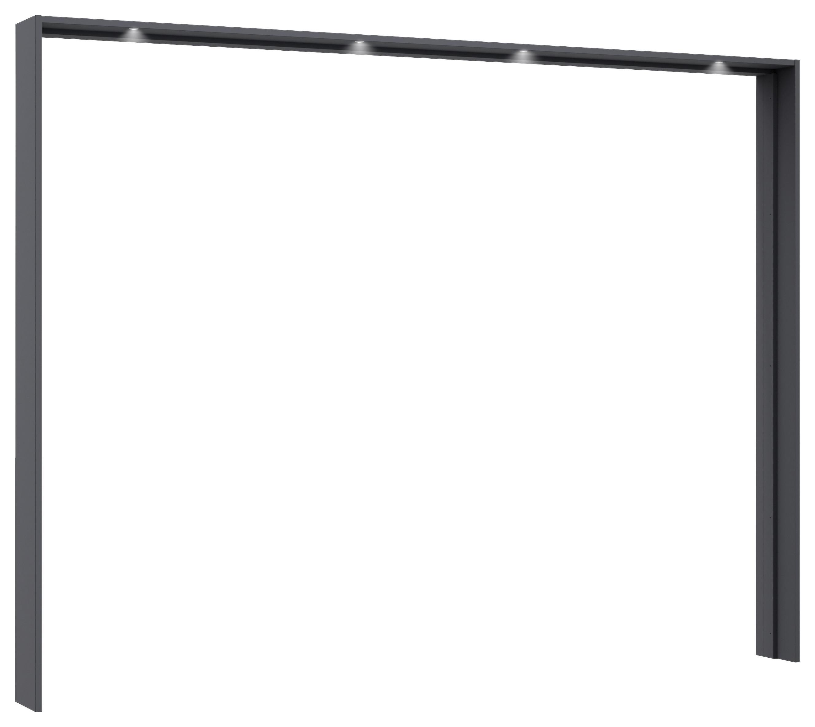 Paspartový rám s osvetlením sivá metalická, pre š. 270 cm - sivá, Konventionell, kompozitné drevo (278/214/23cm)