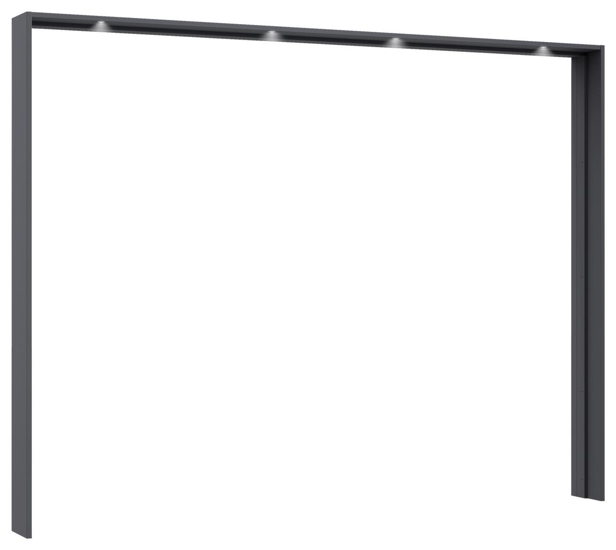 Paspartový rám s osvetlením sivá metalická, pre š. 270 cm - sivá, Konventionell, kompozitné drevo (278/214/23cm)