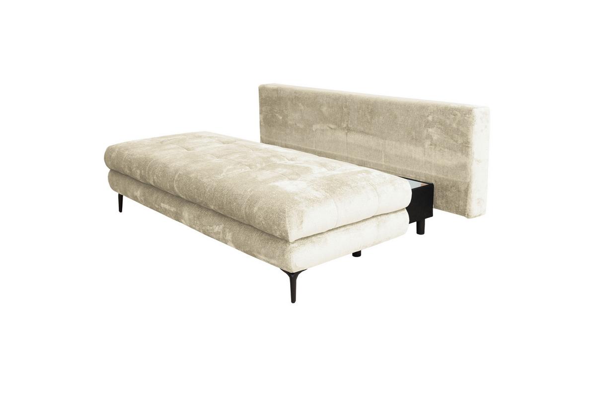 Schlafsofa Perla Creme B: 203 cm - Creme/Schwarz, KONVENTIONELL, Textil (203/94/96cm)