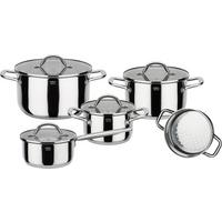 Kochtopfset Meran Edelstahl, 4-Teilig - Klar/Edelstahlfarben, Basics, Glas/Metall - GSW
