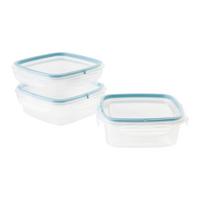 Sada dóz na uskladenie objem: 0,5 L - priehľadné/pastelová modrá, Konventionell, plast (14,7/14,7/8cm) - Mömax