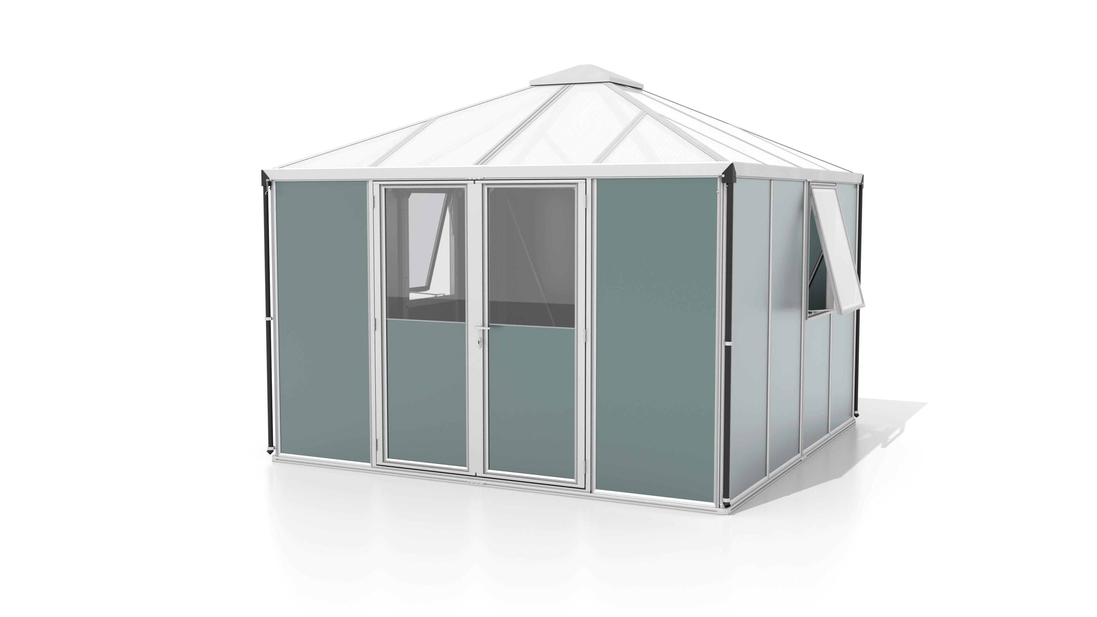 Gerätehaus 321,5x264,5x321,5 cm - Alufarben, Basics, Metall (321,5/264,5/321,5cm)