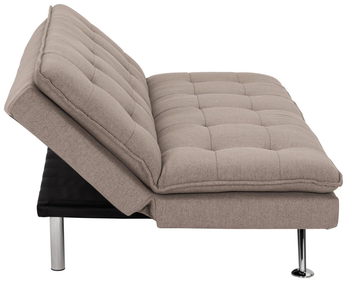 Schlafsofa Turin - Silberfarben/Braun, Basics, Textil (194/87/102cm) - MID.YOU