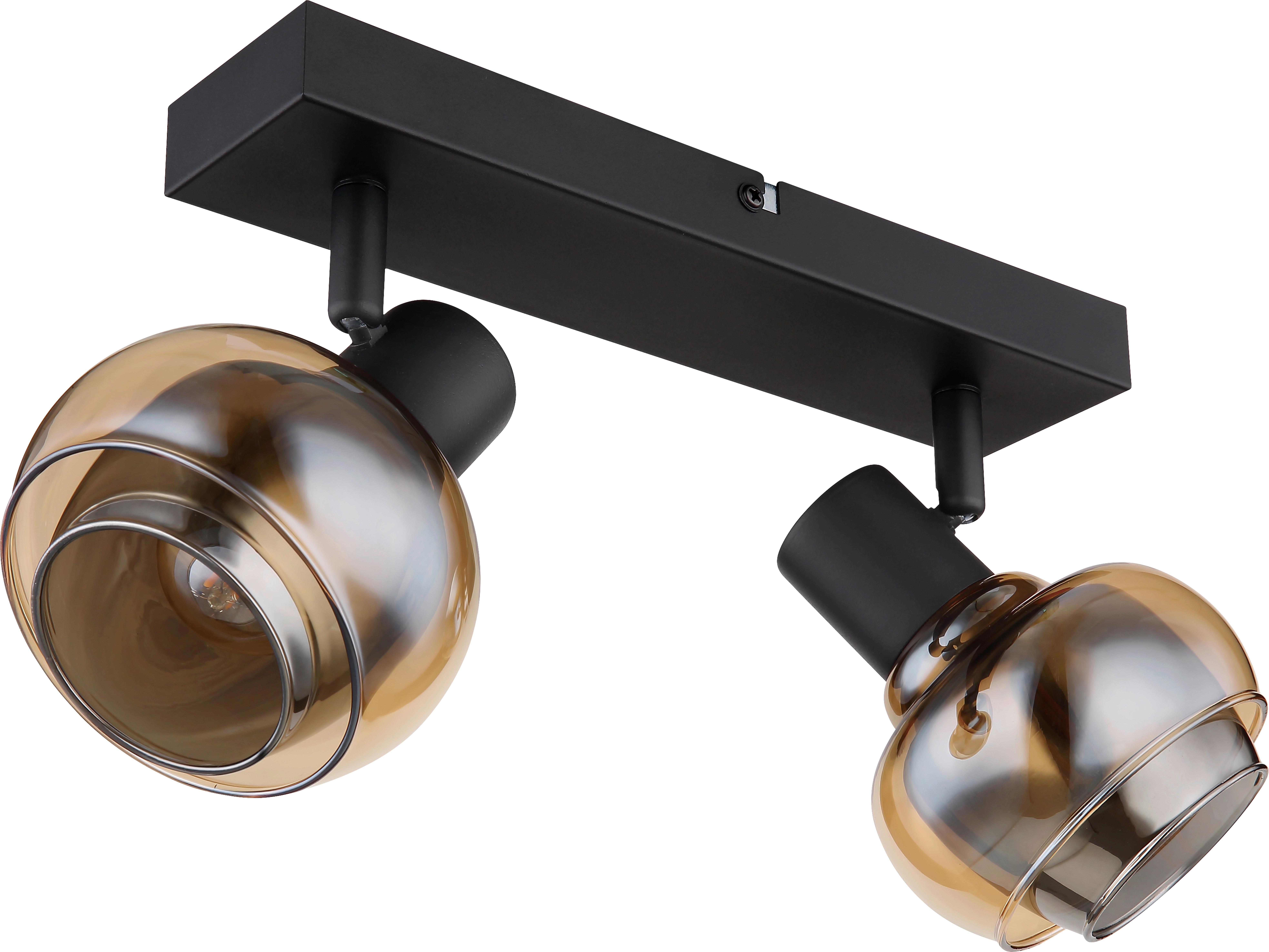 Strahler Mile - Bernsteinfarben/Schwarz, MODERN, Glas/Metall (26/12,5/13,5cm) - James Wood