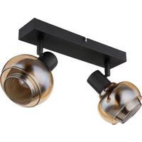 Spotlámpa Mile - fekete/borostyánszínű, Modern, üveg/fém (26/12,5/13,5cm) - James Wood