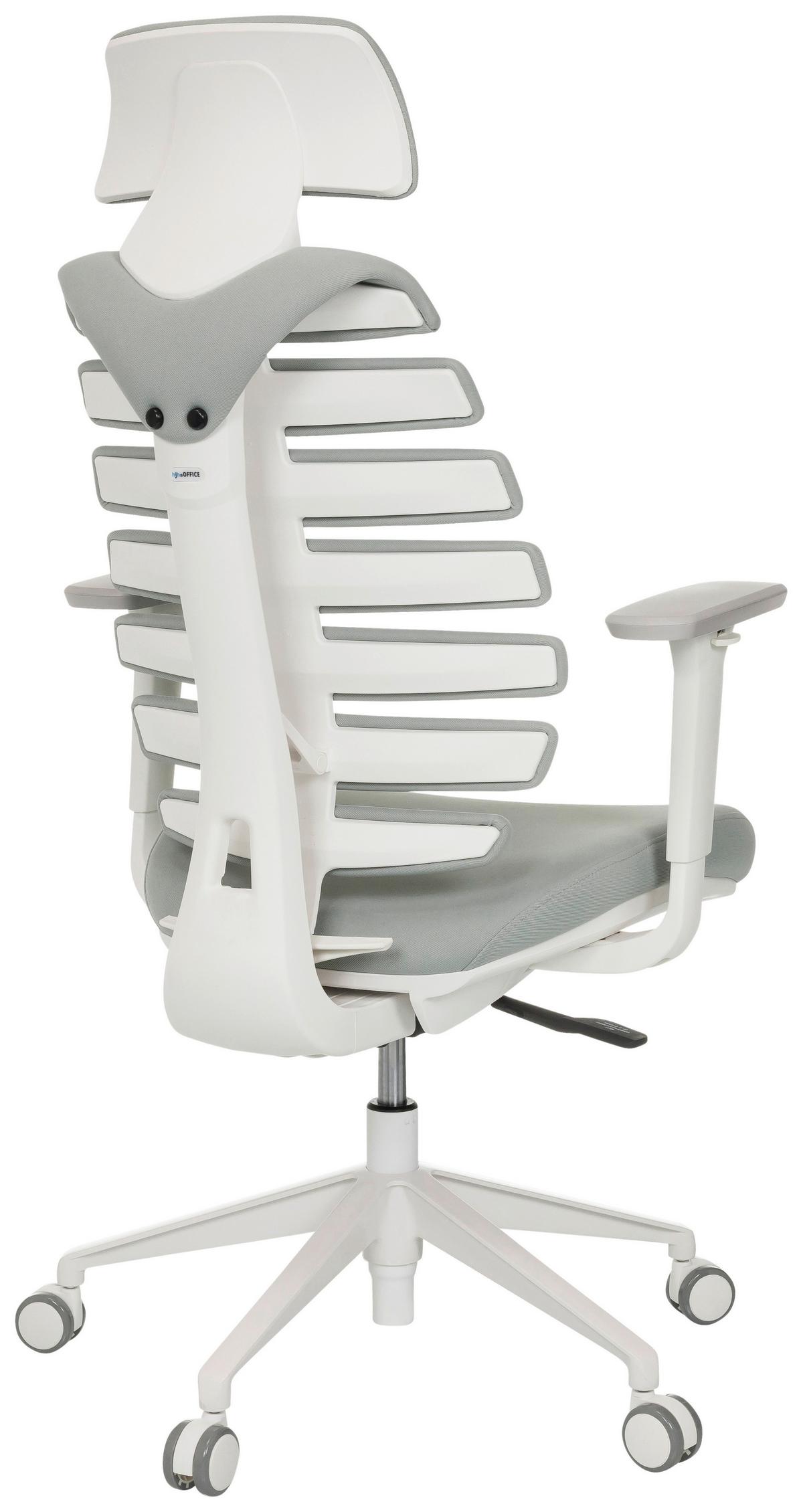 Drehstuhl Ergo Line W Hellgrau B: 67 Cm - Hellgrau/Weiß, MODERN, Kunststoff/Textil (67/116 - 133/65cm) - MID.YOU