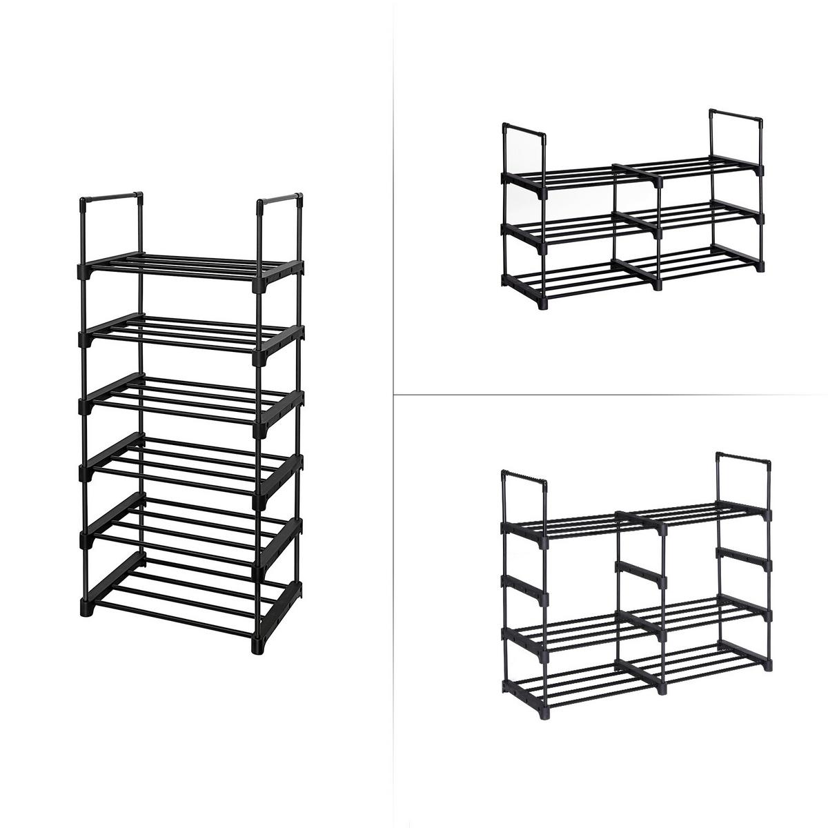 Regál na boty černý - černá, Trend, kov/plast (45/106/30cm) - Boxxx
