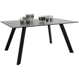 Esstisch Jens - Schwarz, MODERN, Glas/Metall (160/76/90cm)