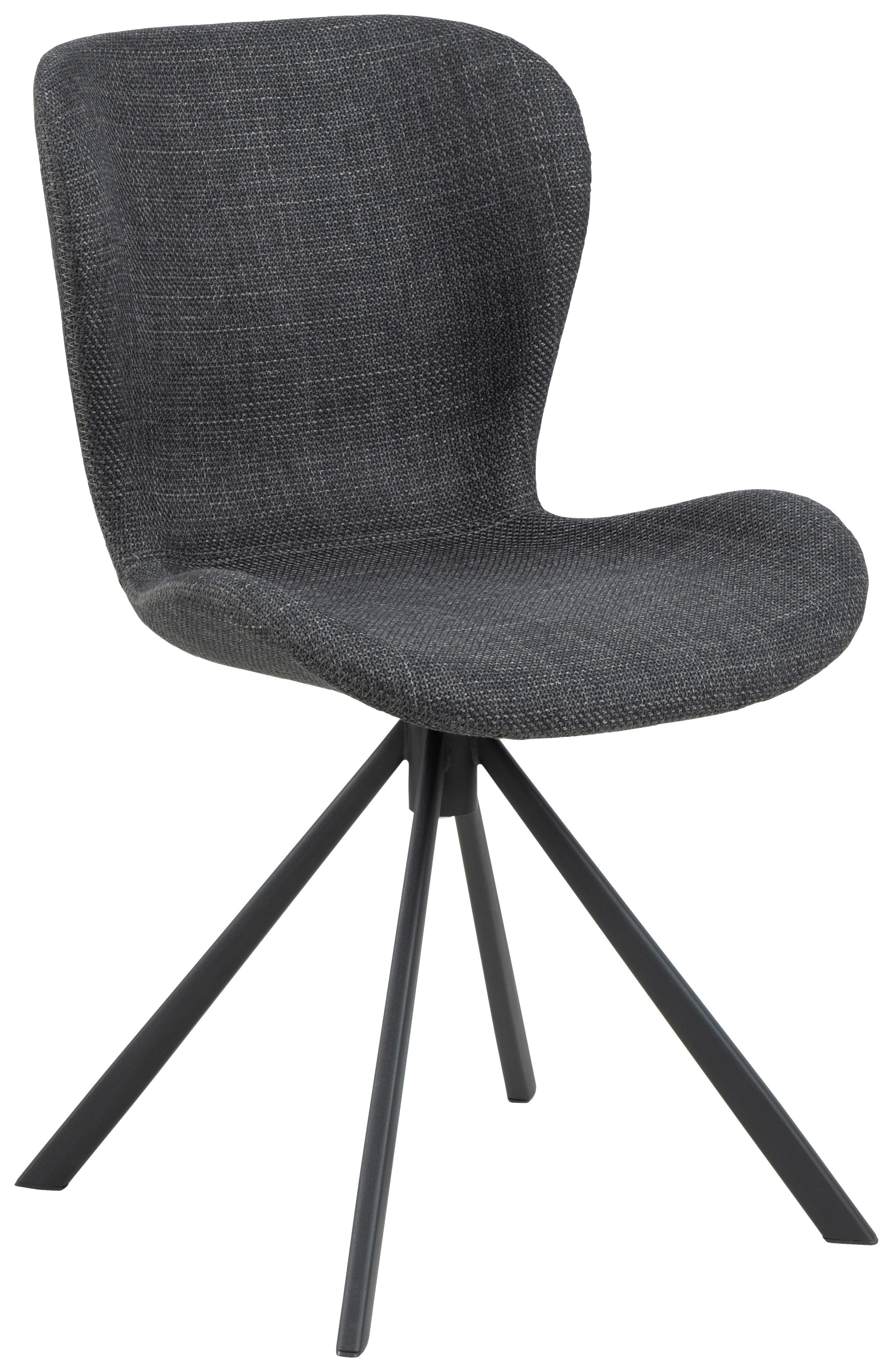 Stuhl Batilda -A1 - Dunkelgrau/Schwarz, Design, Textil/Metall (46,5/81/53cm) - MID.YOU