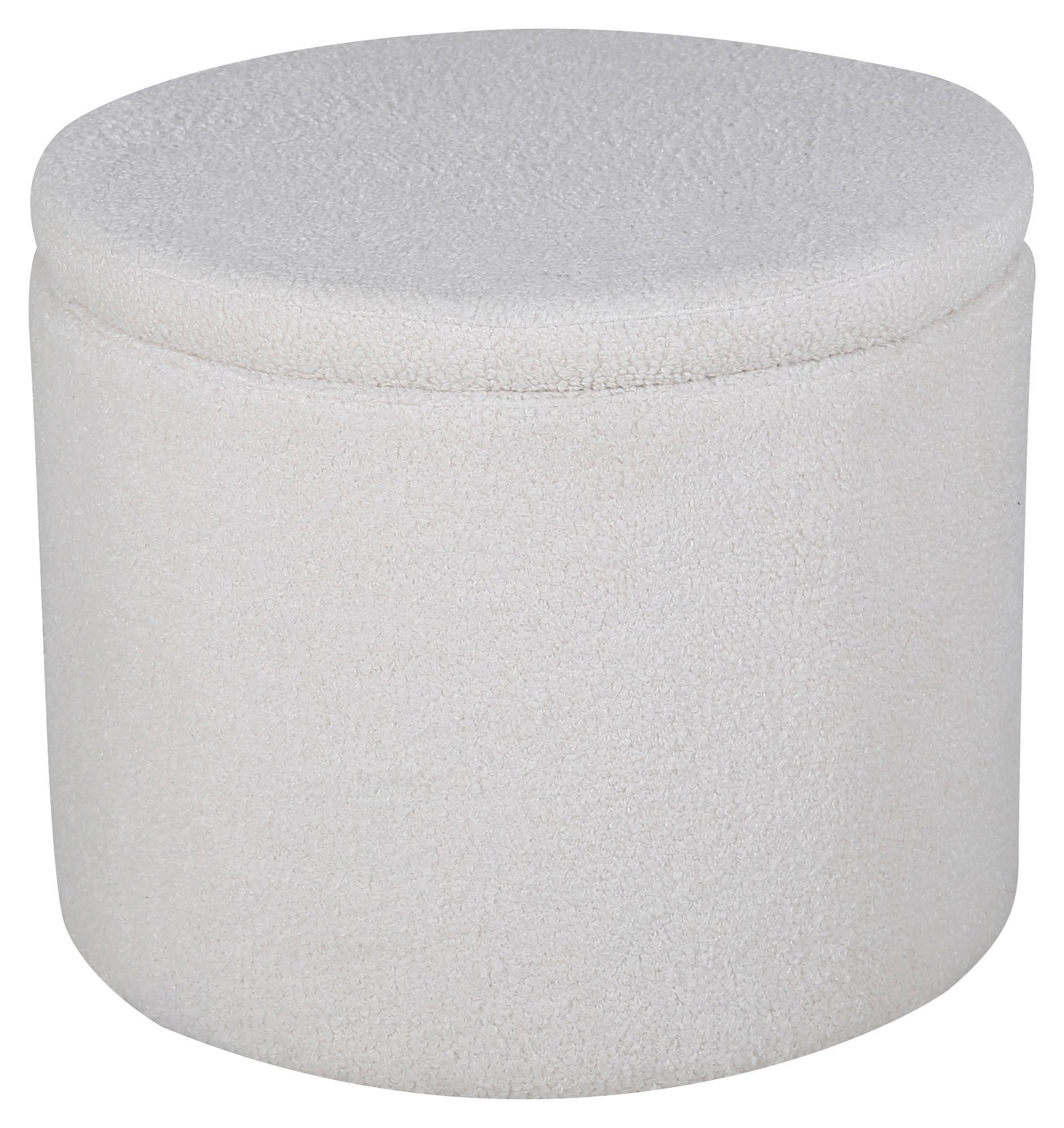 Pouf Dunken - Weiß, Design, Textil (51/43/51cm) - Livetastic