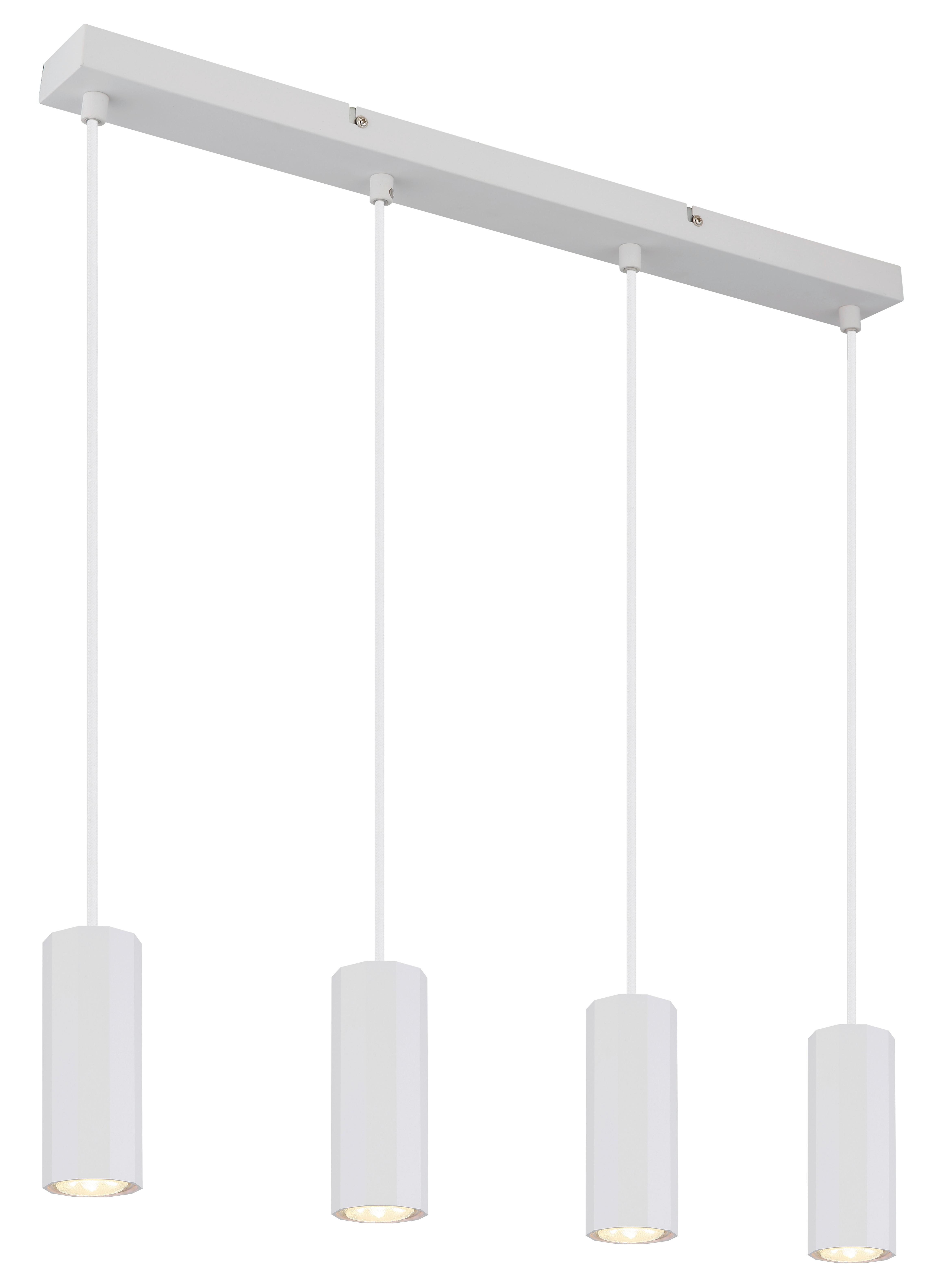 Hängeleuchte 57918-4hw - Weiß, Design, Kunststoff/Metall (61/6/120cm) - Globo