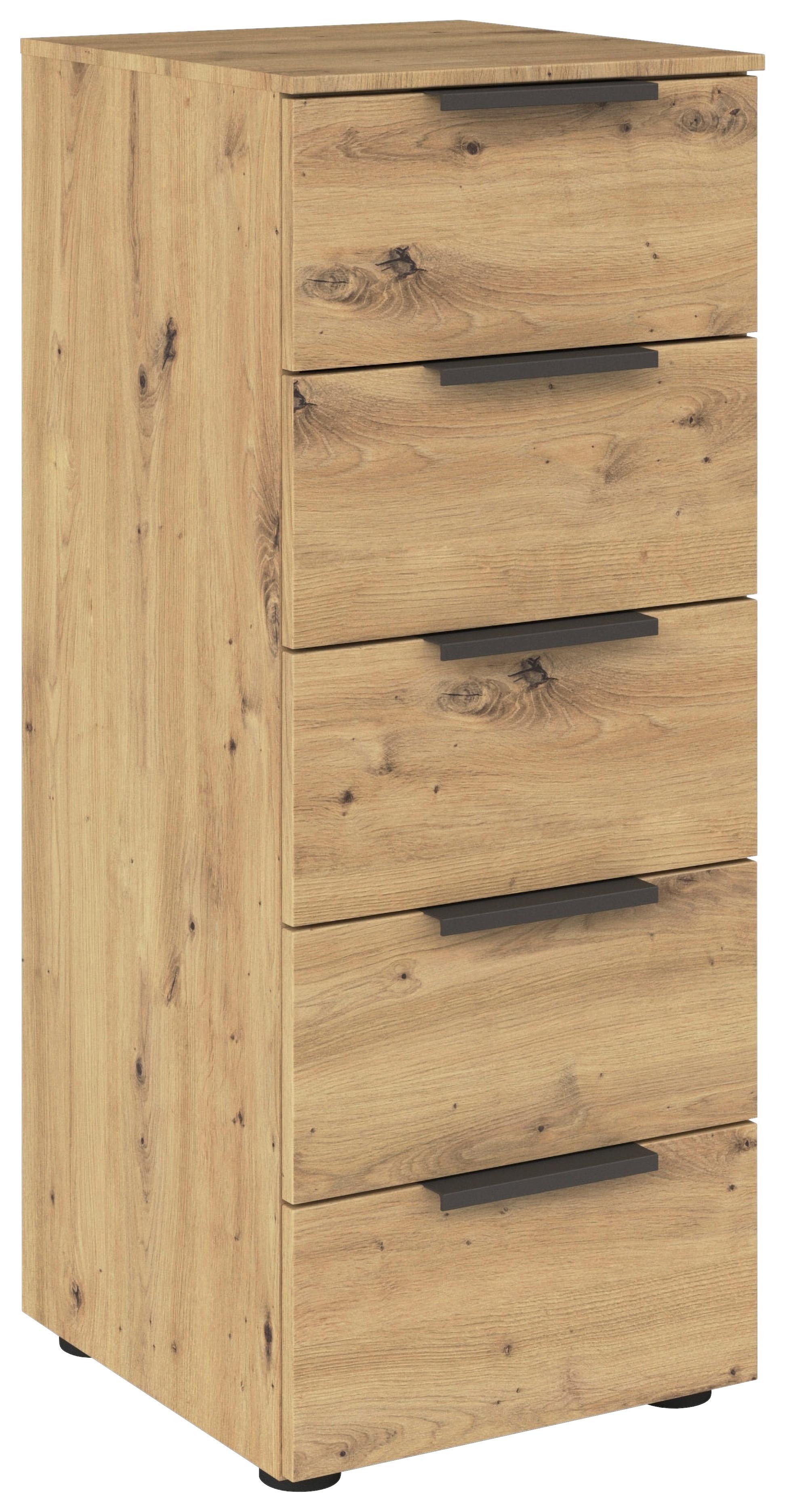 Kommode 40 cm Flipp Eiche/Graphitfarben - Schwarz/Graphitfarben, MODERN, Holzwerkstoff (40/100/42cm) - Rauch Möbel