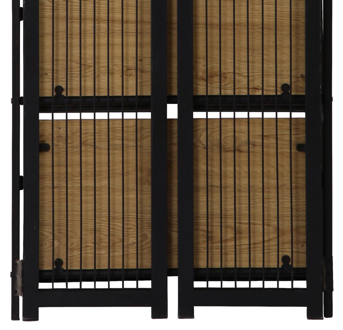 REGÁL KLAPP - čierna/farba duba, Modern, kov/kompozitné drevo (60/124,5/30cm)