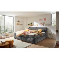 Boxspringbett Elkford 6 Mit Topper & Bettkasten 240x200 - Grau, MODERN, Holzwerkstoff/Textil (240/200cm) - MID.YOU