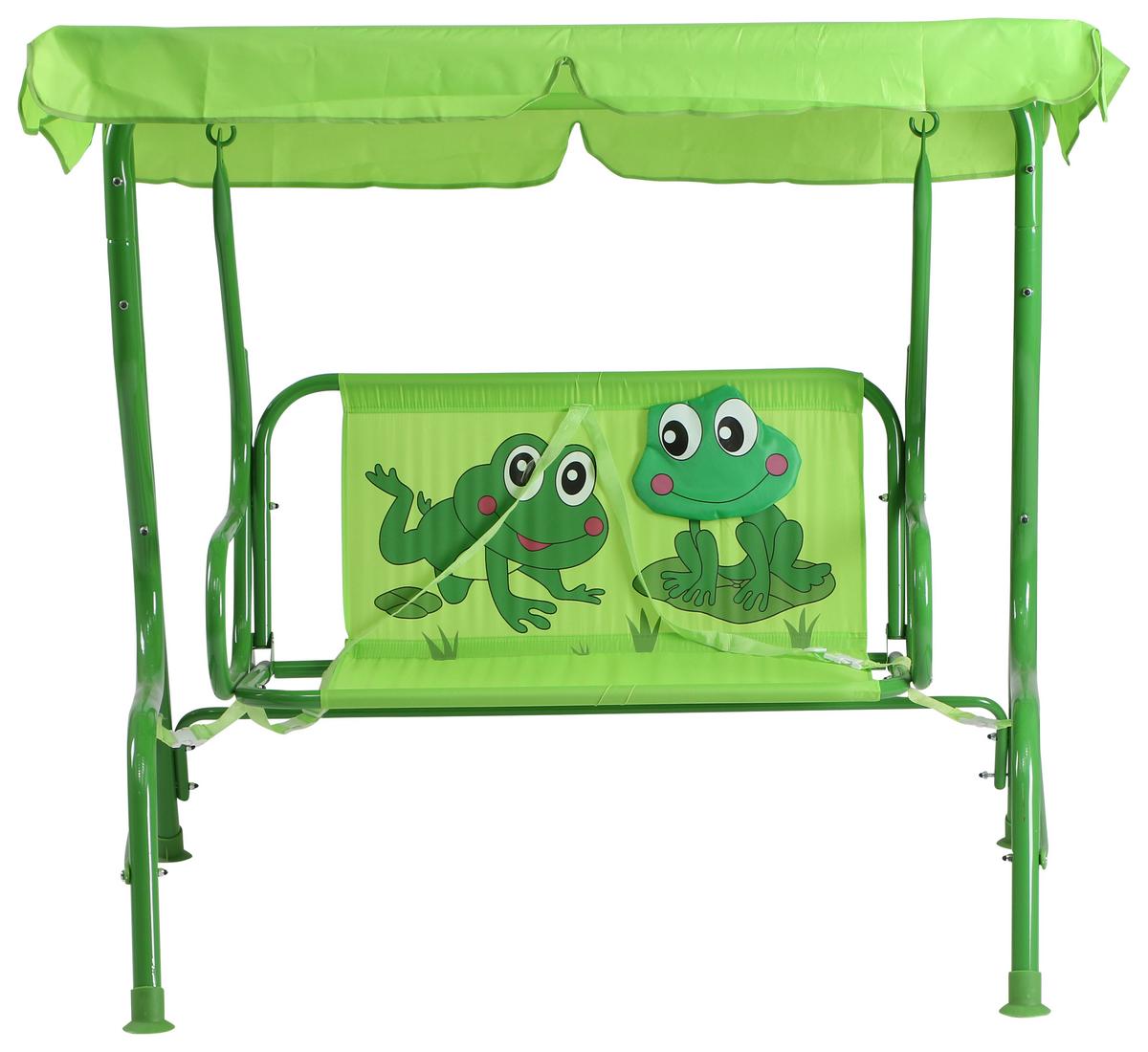 Kinder-hollywoodschaukel Stahl, Grün - Grün, MODERN, Textil/Metall (115/118/75cm) - Siena Garden